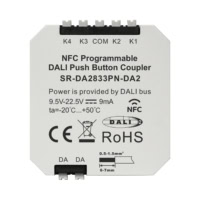 NFC Programmable 4-Key DALI DALI-2 Push Button Coupler - Sunricher